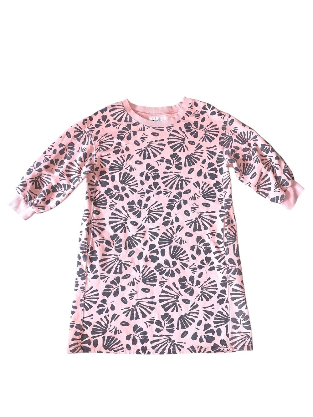 Pact Organic Cotton Pink Floral Sweatshirt Dress Tunic Medium Cozy Casual